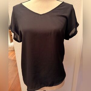 Pink Rose Black Women's Blouse